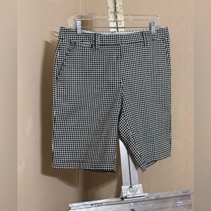 Lands' End Women’s Checkered Black and White Shorts Sz 10